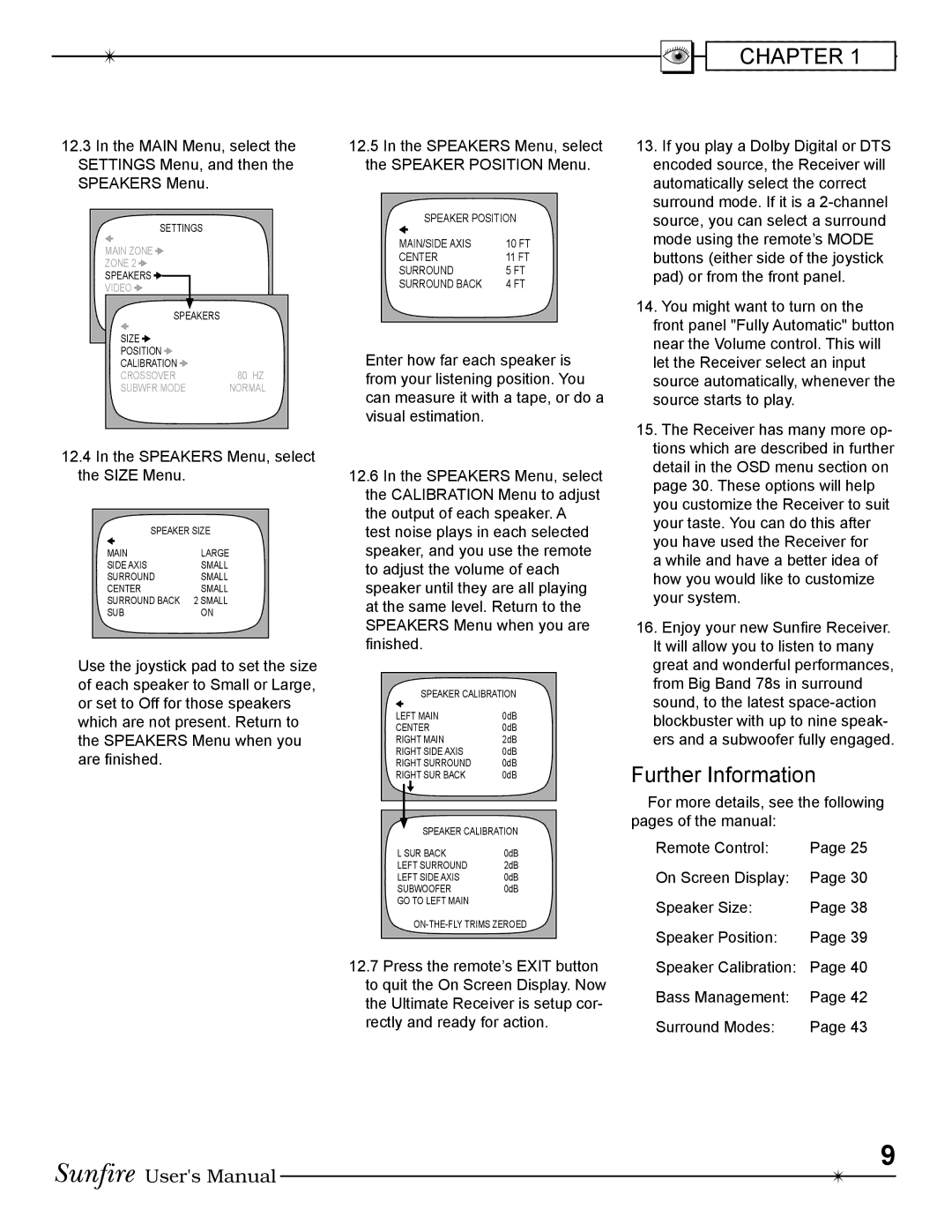 Sunfire Radio manual Further Information 