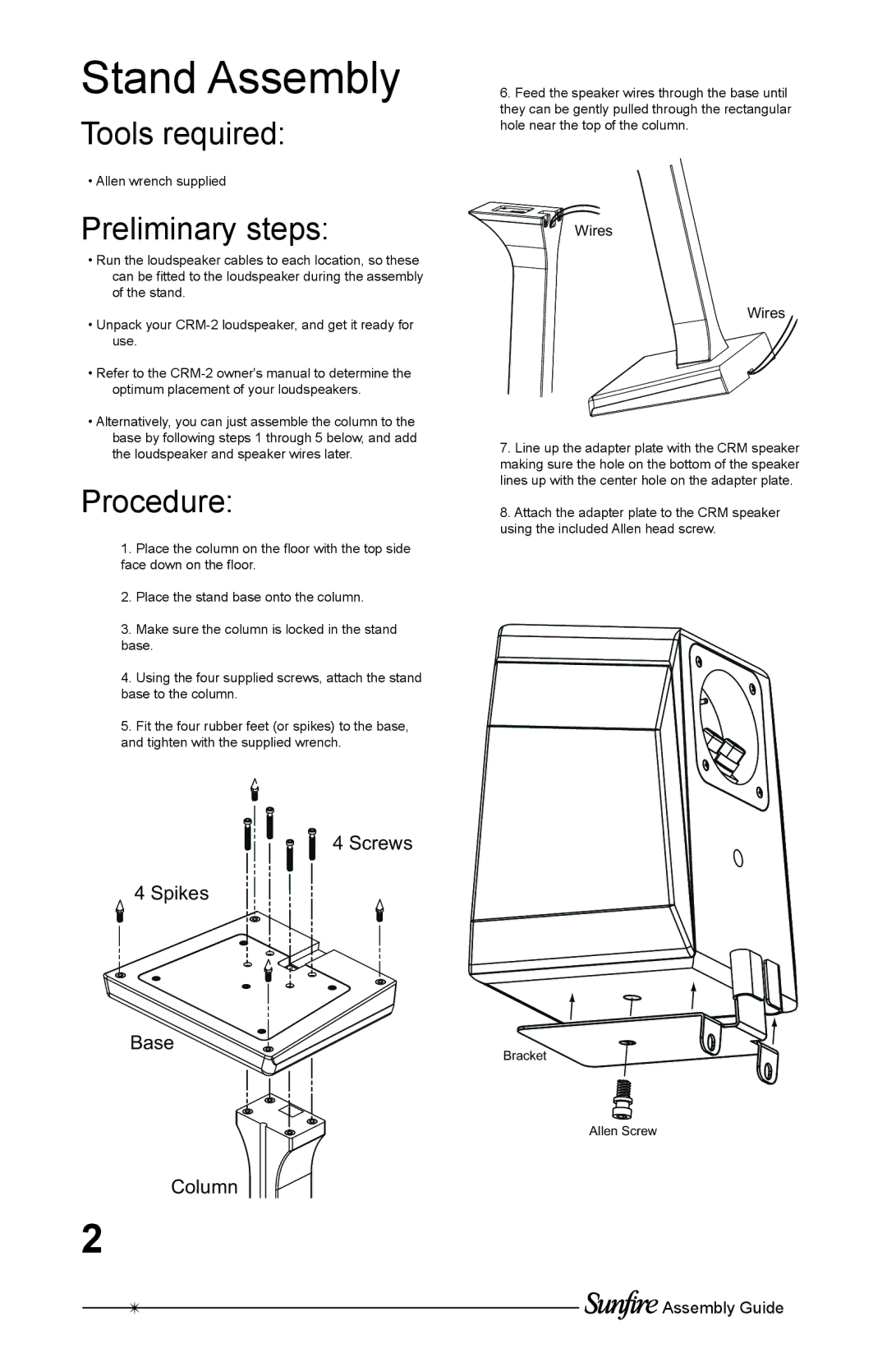 Sunfire Speaker user manual Tools required, Preliminary steps, Procedure 