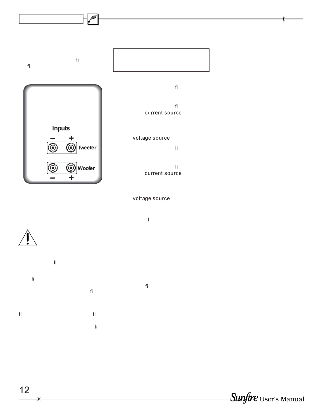 Sunfire TGA-7400(E), TGA-7200(E) manual Biamping, Output connections, Input connections 