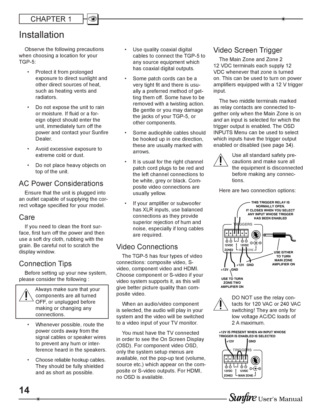 Sunfire TGP-5(E) manual Installation 