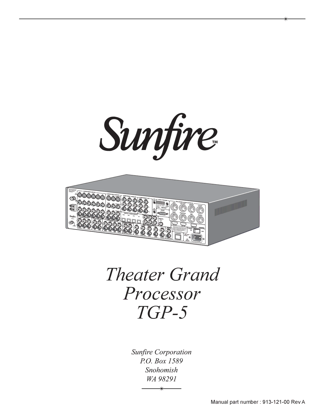 Sunfire TGP-5(E) manual 