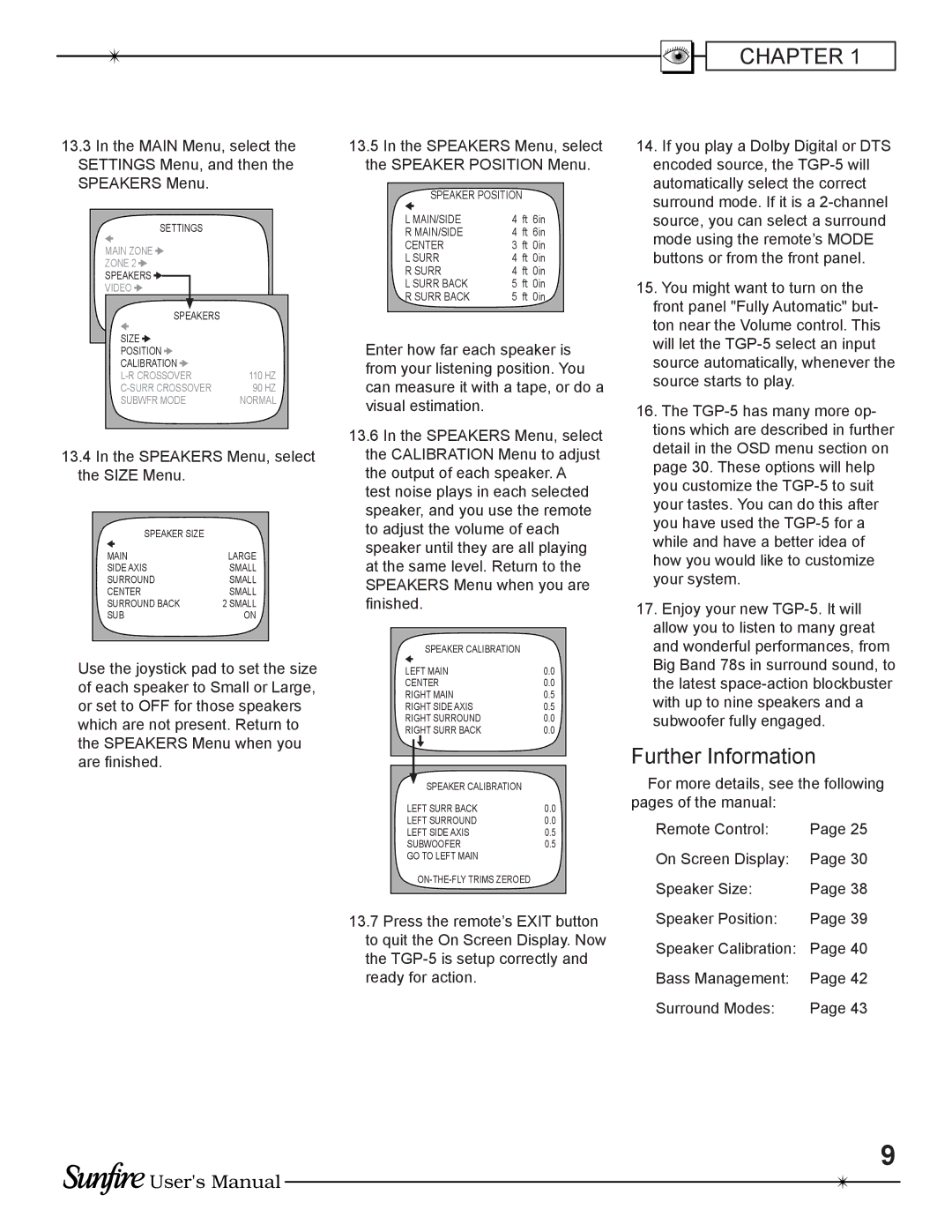 Sunfire TGP-5(E) manual Further Information 