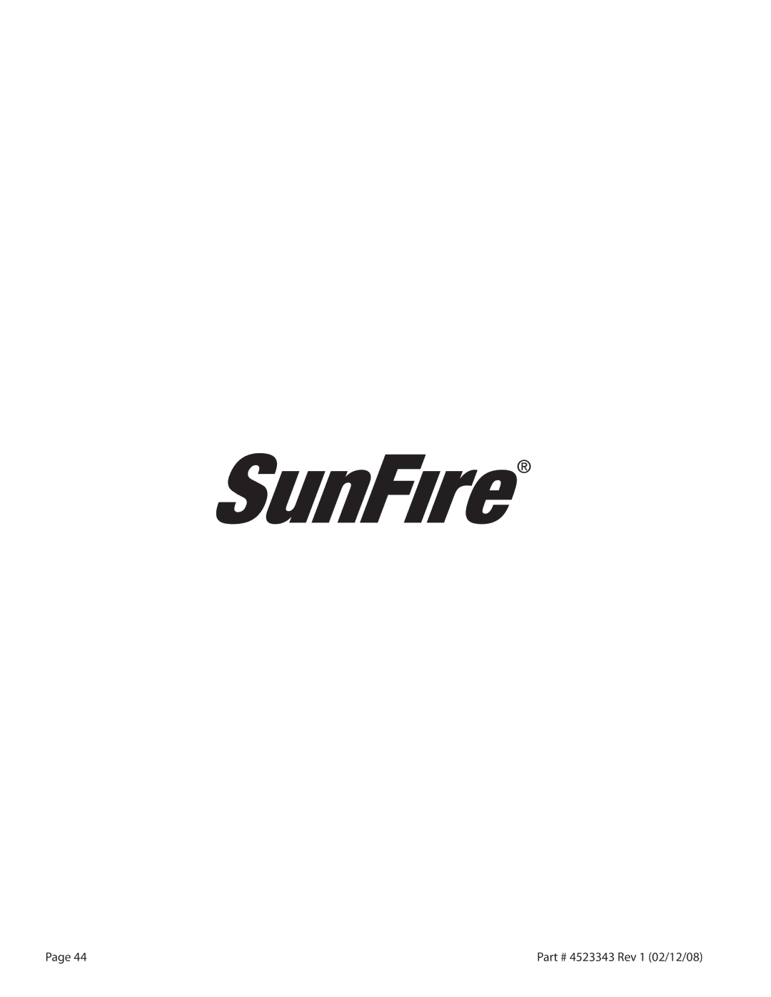 Sunfire X Series operation manual Rev 1 02/12/08 