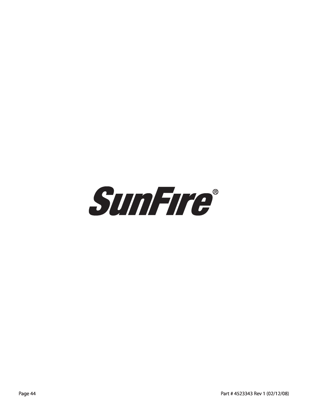 Sunfire X Series operation manual Page, Rev 1 02/12/08 