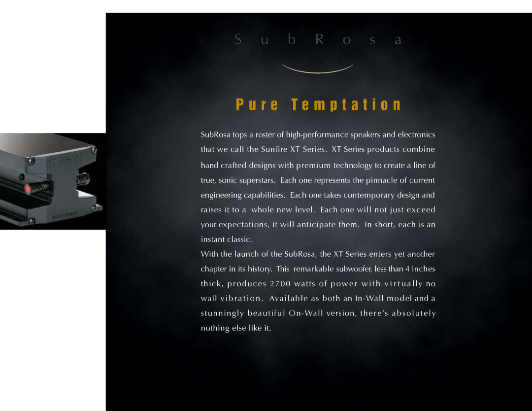 Sunfire XT SERIES manual R e M p t a t i o n 