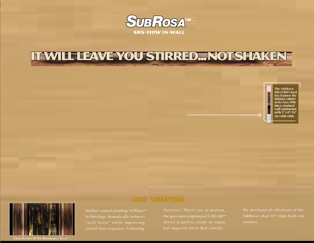 Sunfire XT SERIES manual Good Vibrations 