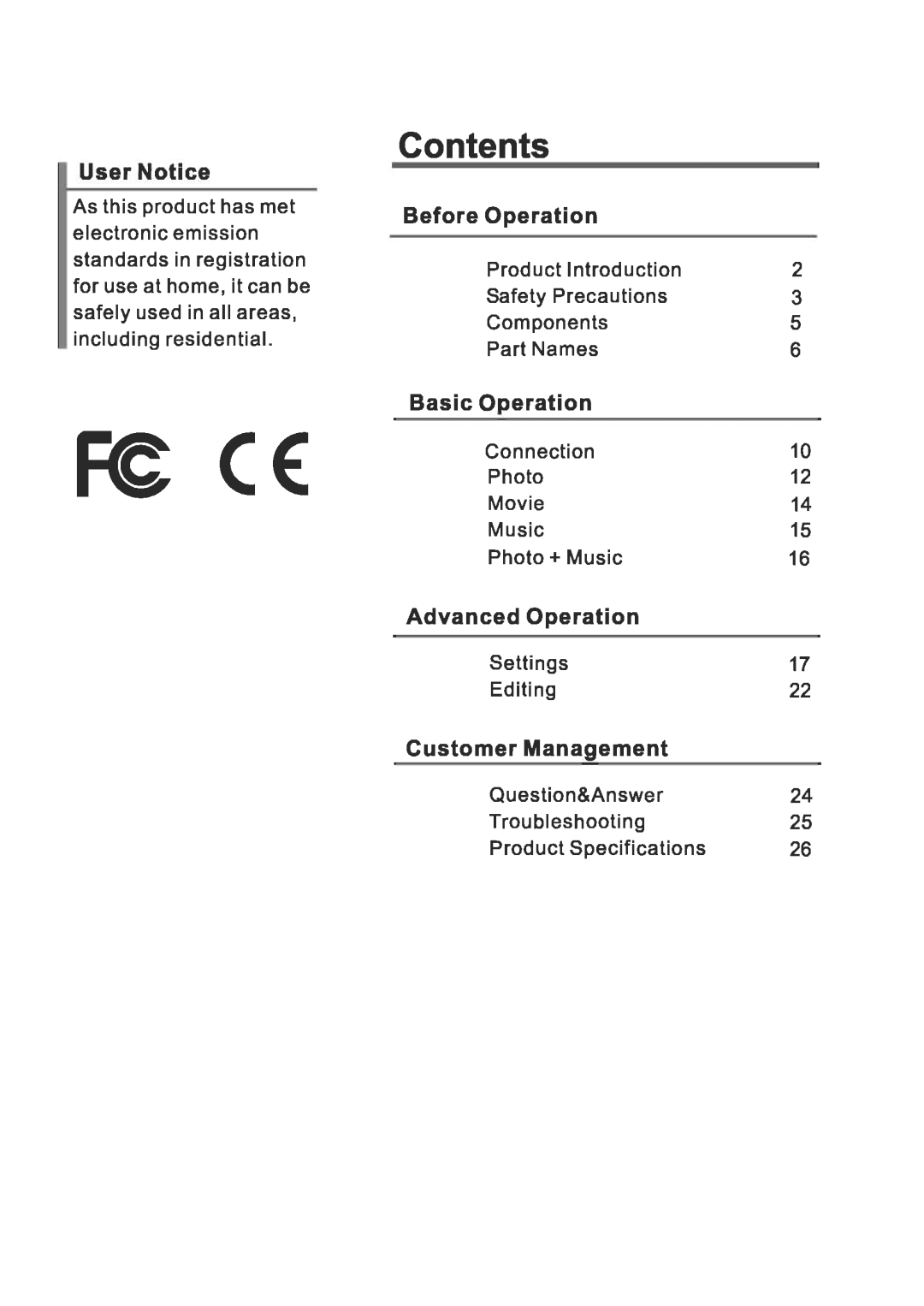 Sungale CA700 manual 