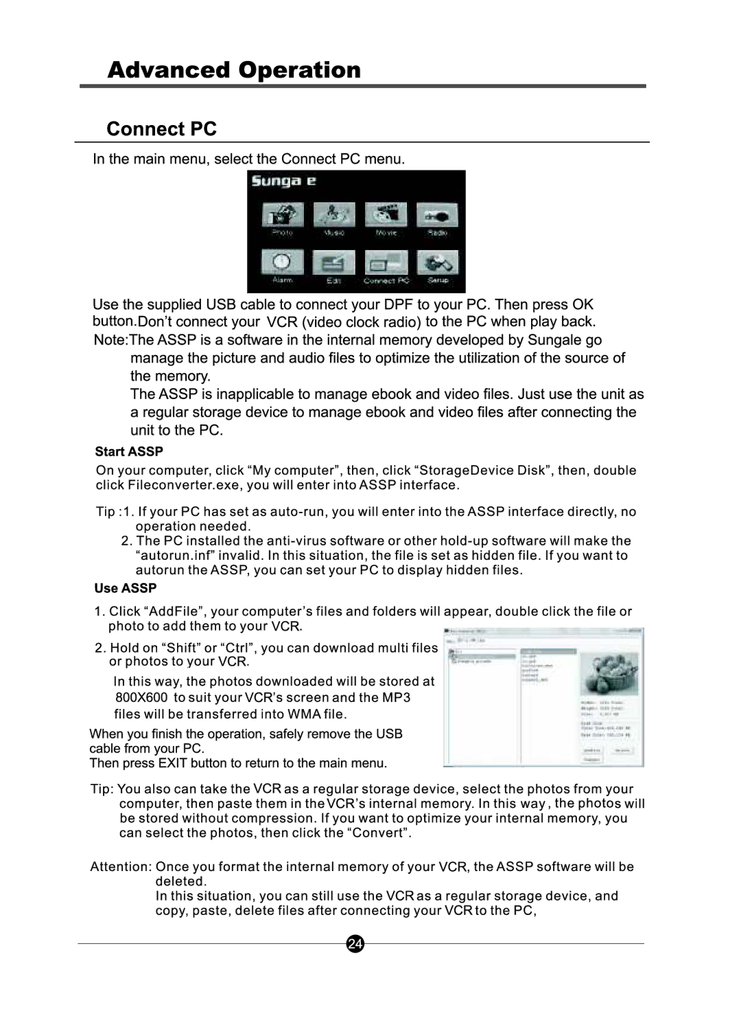 Sungale CA700VCR manual 