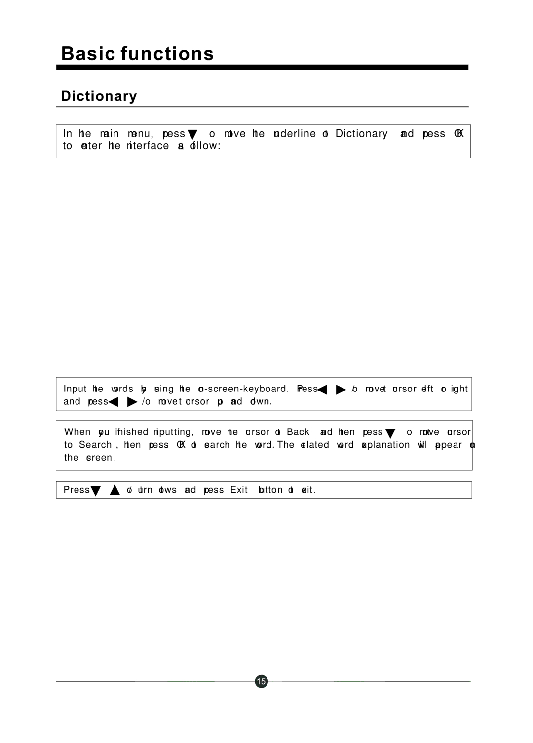 Sungale CD706A manual Dictionary 