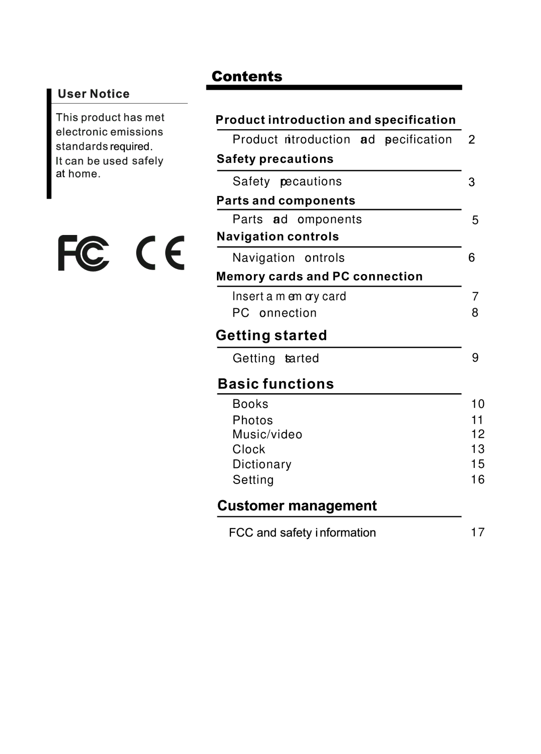 Sungale CD706A manual Getting started, Basic functions 