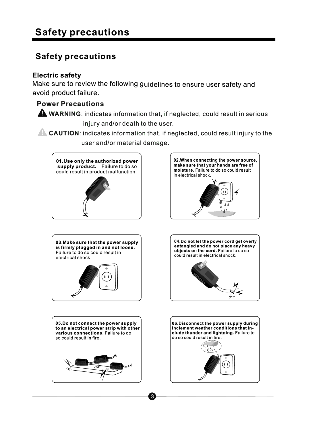 Sungale CD706A manual Safety precautions 