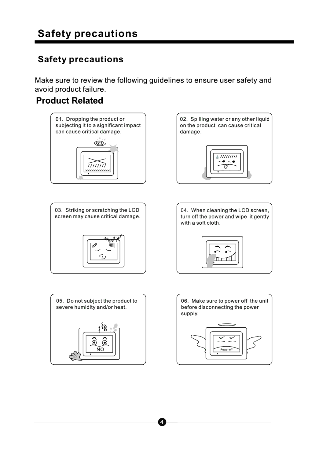 Sungale CD706A manual Safety precautions 