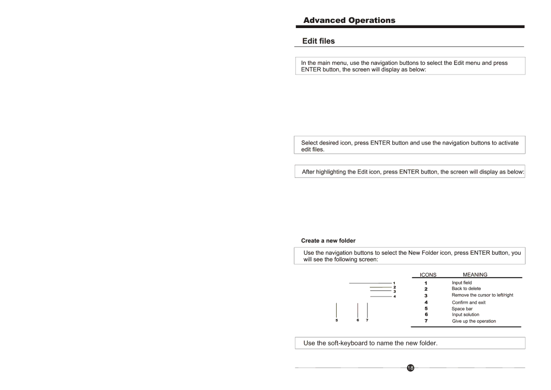 Sungale CD803 manual Use the soft-keyboard to name the new folder 