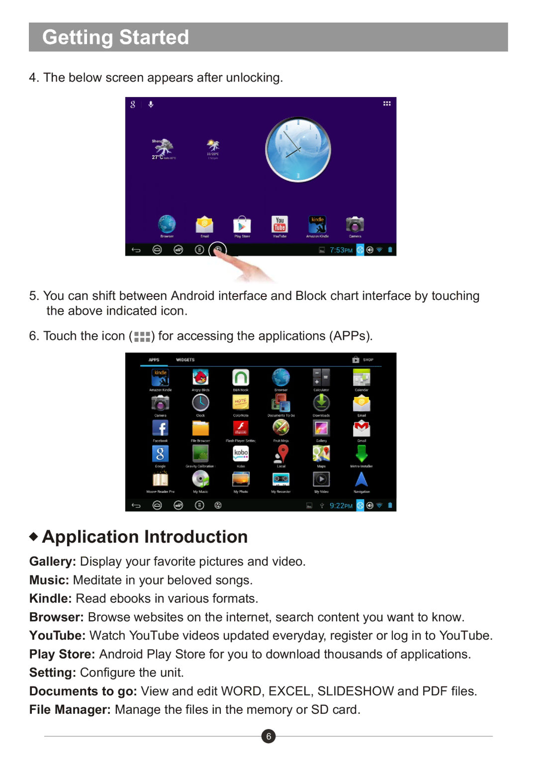 Sungale ID1019WTA user manual Application Introduction 