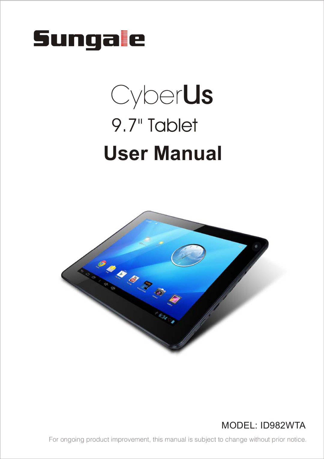 Sungale ID982WTA user manual Tablet 