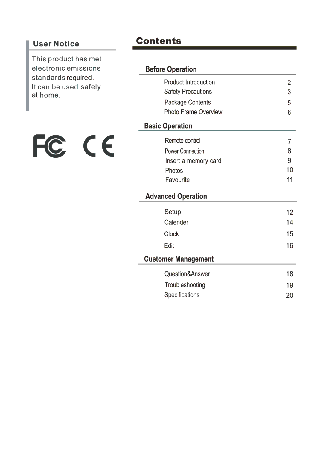 Sungale PF 1023 manual 