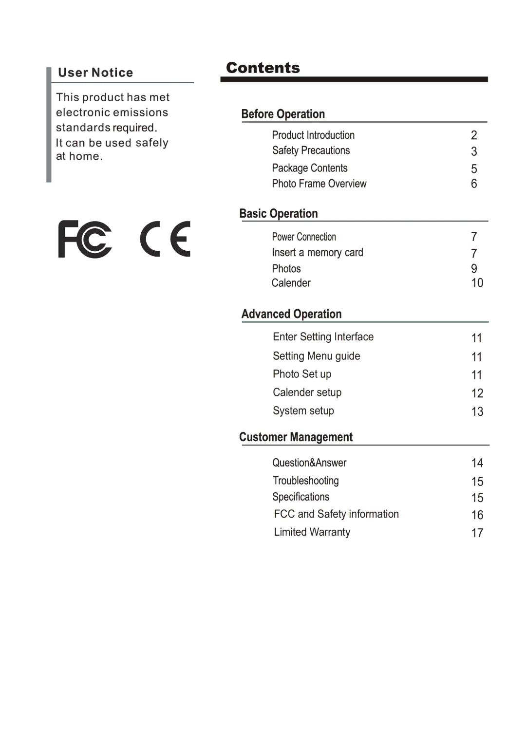 Sungale PF709 manual 