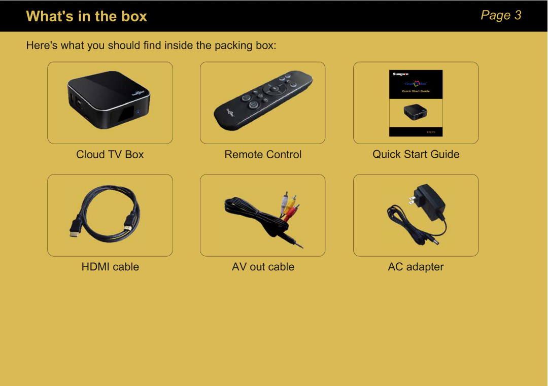 Sungale STB370 manual Whats in the box 