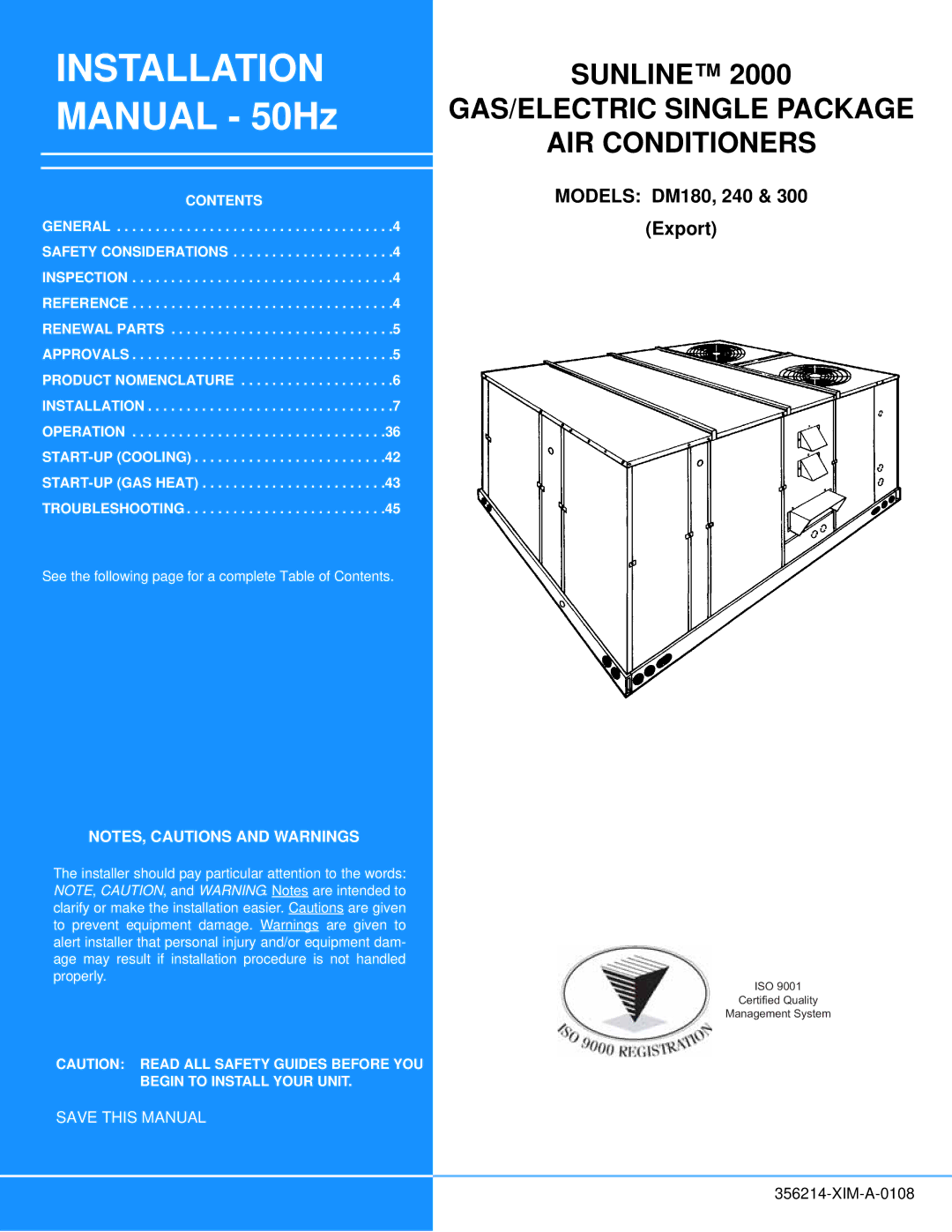 Sunlife Enterprises DM240, DM300, DM180 installation manual Installation 