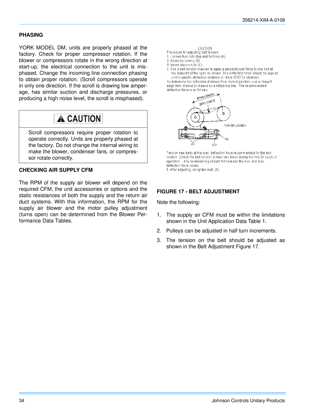 Sunlife Enterprises DM240, DM300, DM180 installation manual Phasing, Checking AIR Supply CFM 