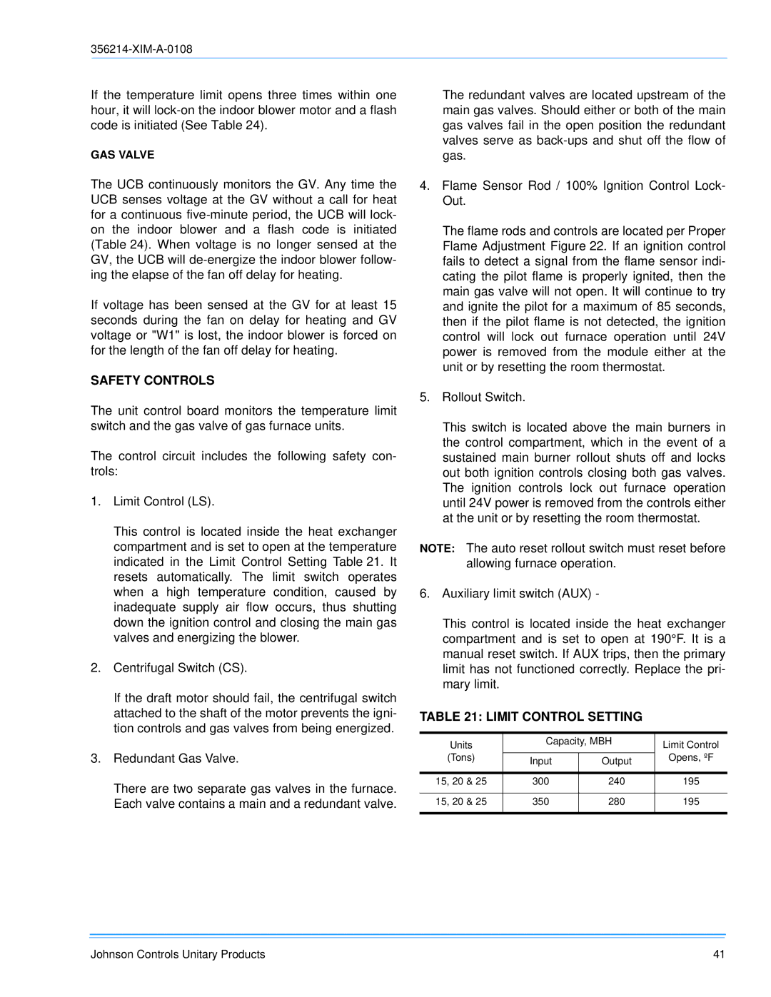 Sunlife Enterprises DM180, DM300, DM240 installation manual GAS Valve 