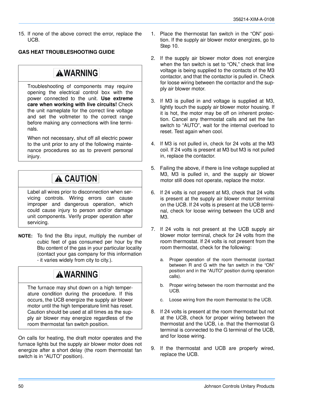 Sunlife Enterprises DM180, DM300, DM240 installation manual GAS Heat Troubleshooting Guide 