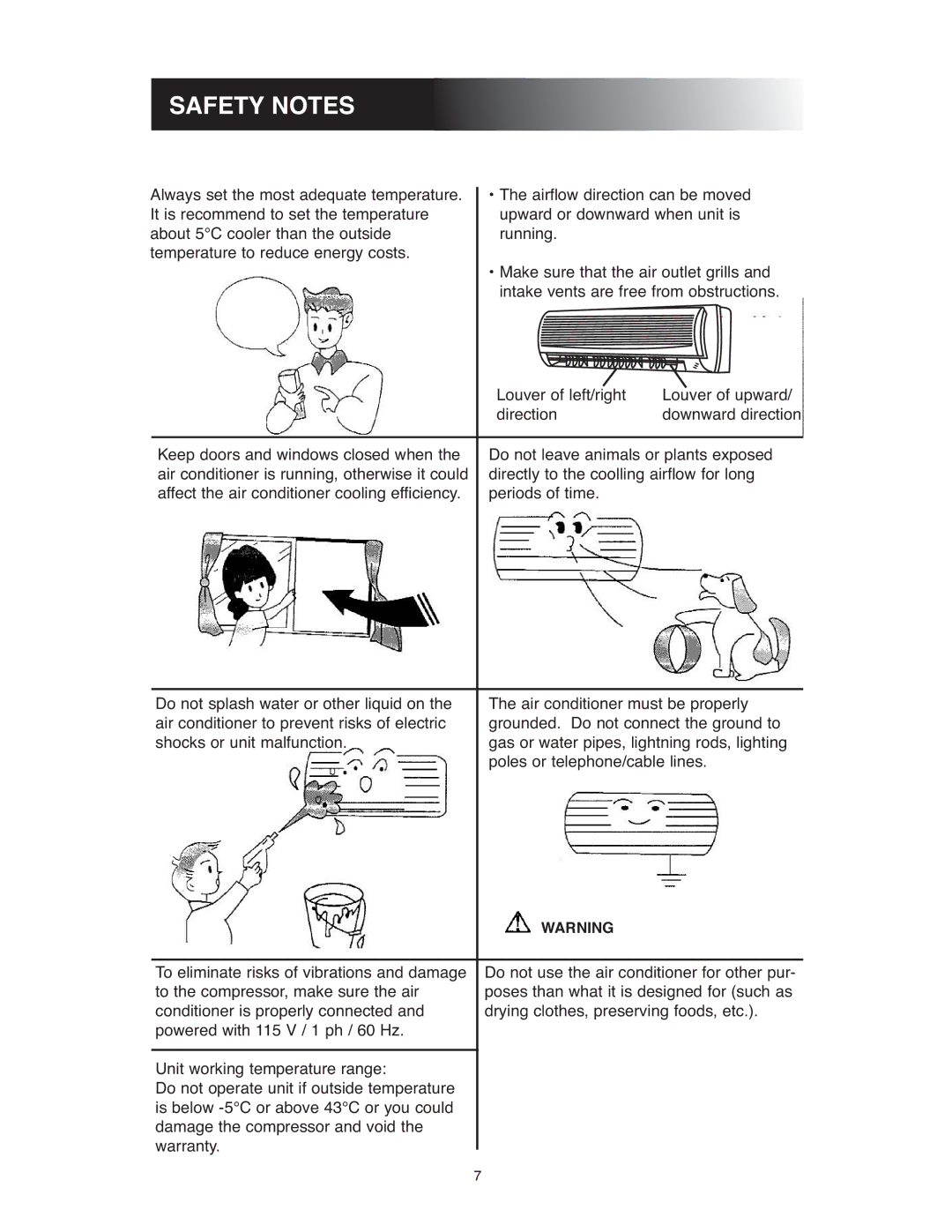 Sunrise Global 13-05024, 13-05020 owner manual Safety Notes 