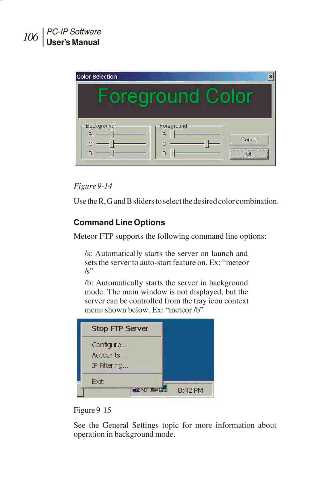 Sunrise Global and CM500 IP, CM250 IP, CM100 IP manual 106, Command Line Options 