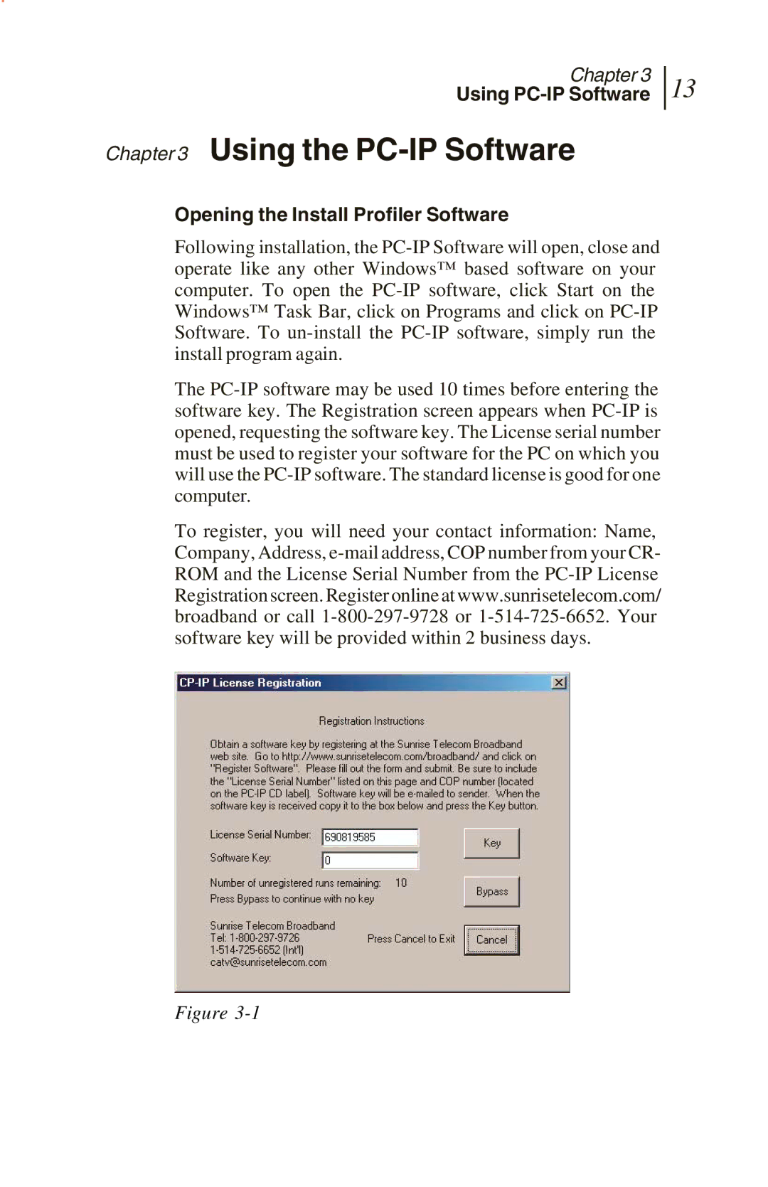 Sunrise Global and CM500 IP, CM250 IP, CM100 IP manual Using PC-IP Software, Opening the Install Profiler Software 