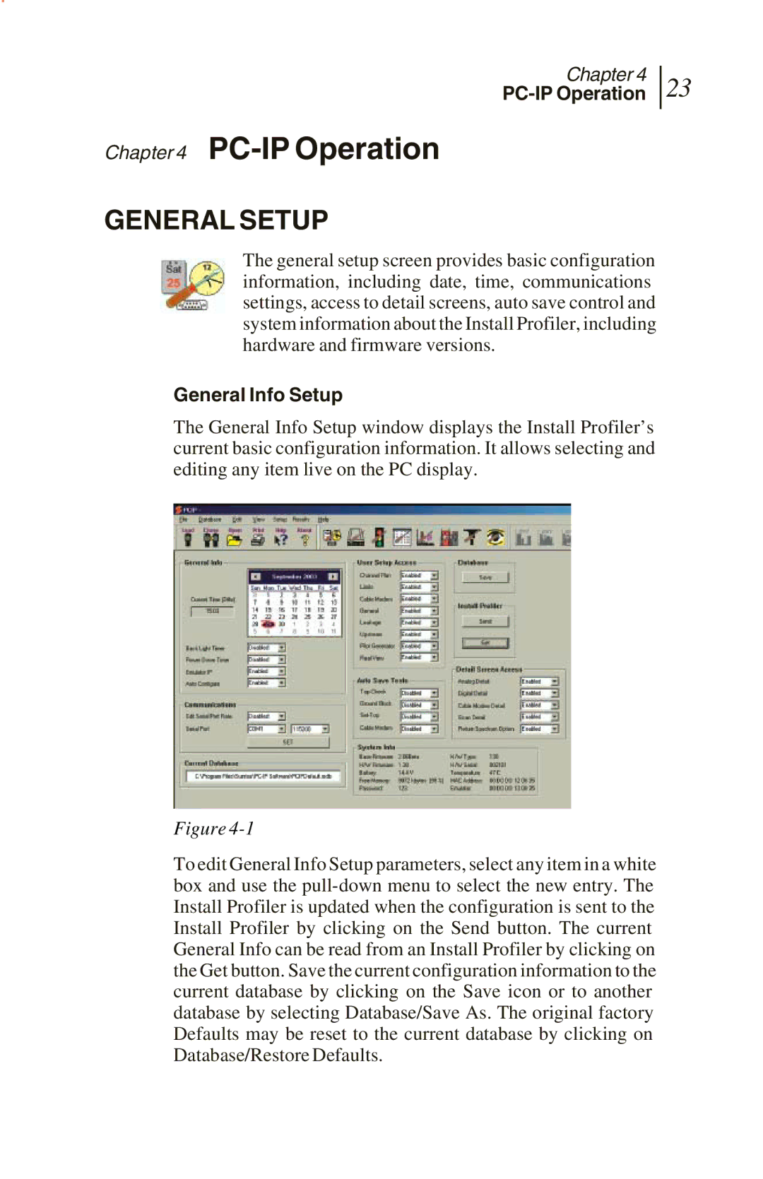 Sunrise Global CM250 IP, CM100 IP, and CM500 IP manual General Setup, PC-IP Operation, General Info Setup 