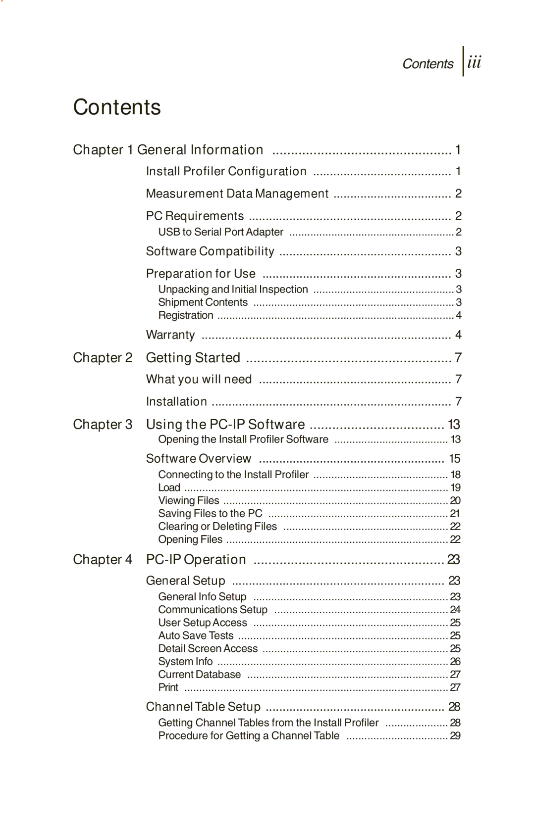 Sunrise Global CM100 IP, CM250 IP, and CM500 IP manual Contents 