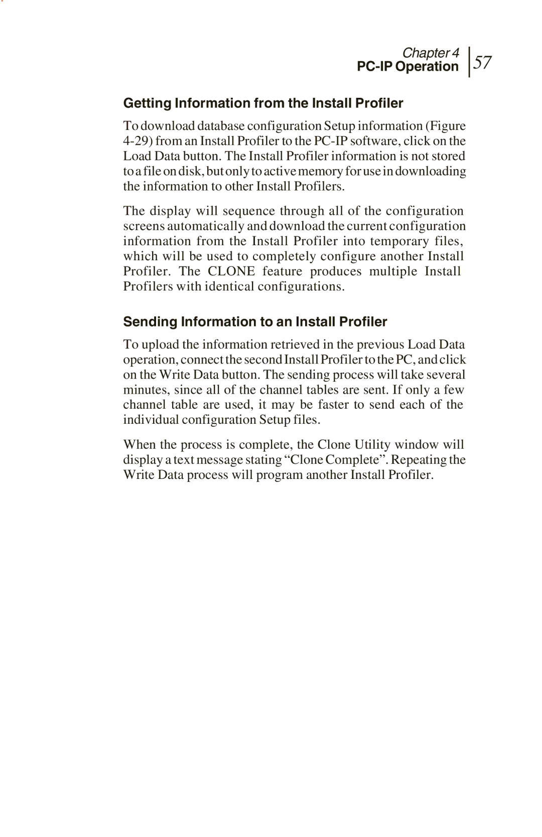 Sunrise Global CM100 IP, CM250 IP, and CM500 IP manual Sending Information to an Install Profiler 