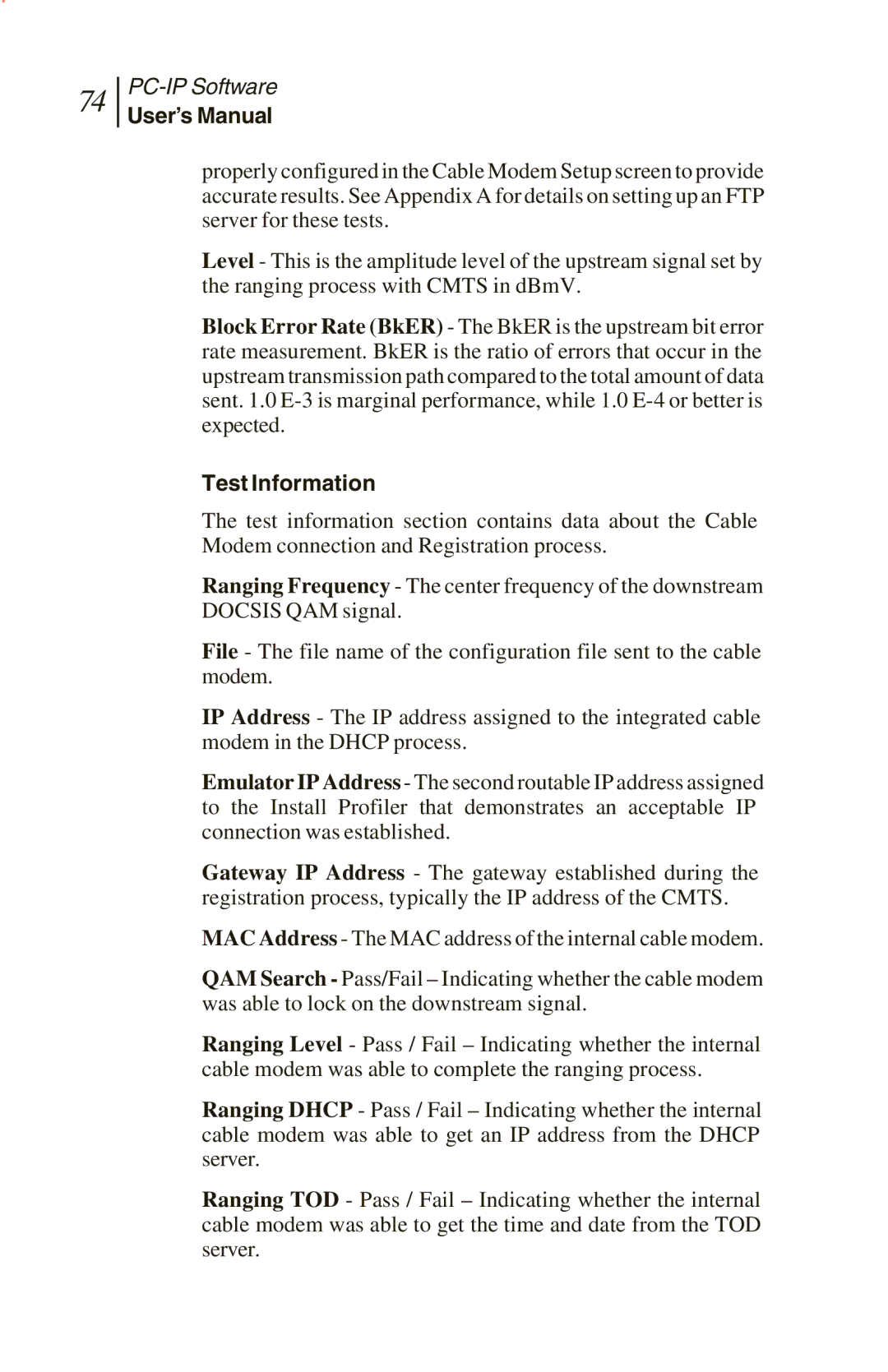 Sunrise Global CM250 IP, CM100 IP, and CM500 IP manual User’s Manual, Test Information 