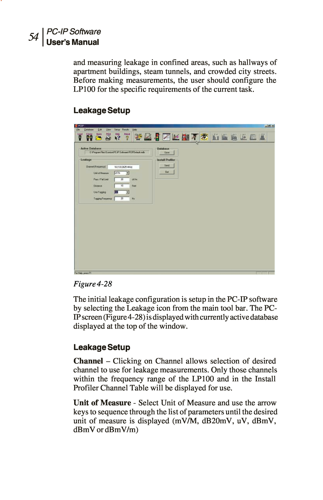 Sunrise Global CM100 IP, CM250 IP, and CM500 IP manual Leakage Setup, PC-IPSoftware, User’s Manual, Figure 