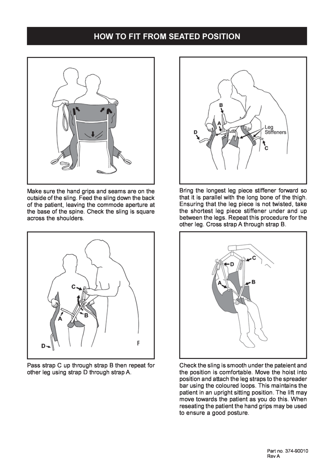 Sunrise Medical 374-90010 technical specifications How To Fit From Seated Position 