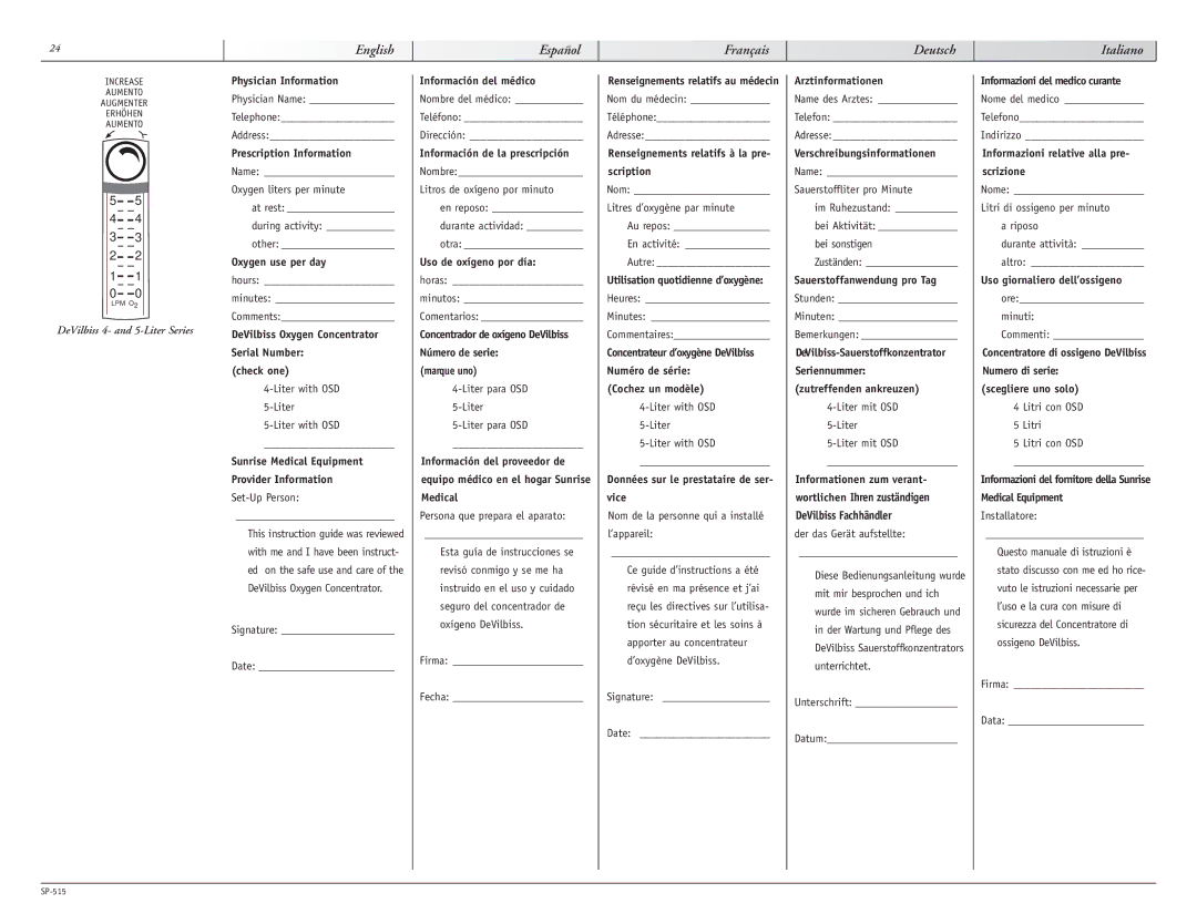 Sunrise Medical 515 SERIES manual Wortlichen Ihren zuständigen DeVilbiss Fachhändler 