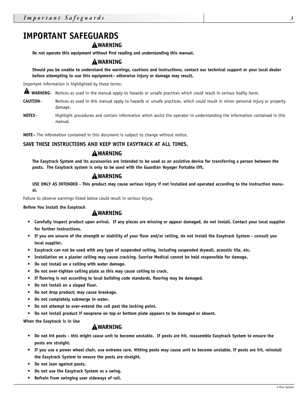 Sunrise Medical 93000 instruction manual Important Safeguards, P o r t a n t 