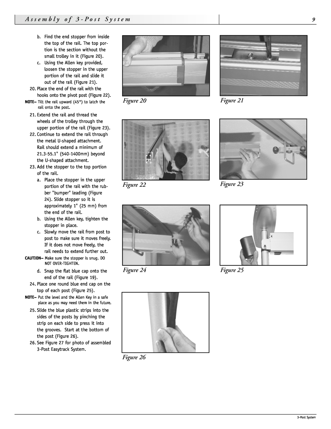 Sunrise Medical 93000 instruction manual Figure Figure Figure Figure, A s s e m b l y o f 3 - P o s t S y s t e m 