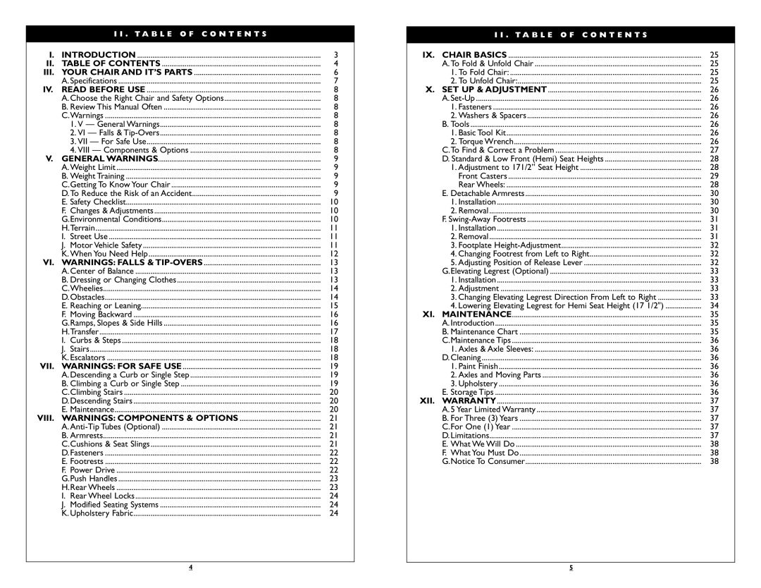 Sunrise Medical Breezy 150, Breezy 100 instruction manual General Warnings 