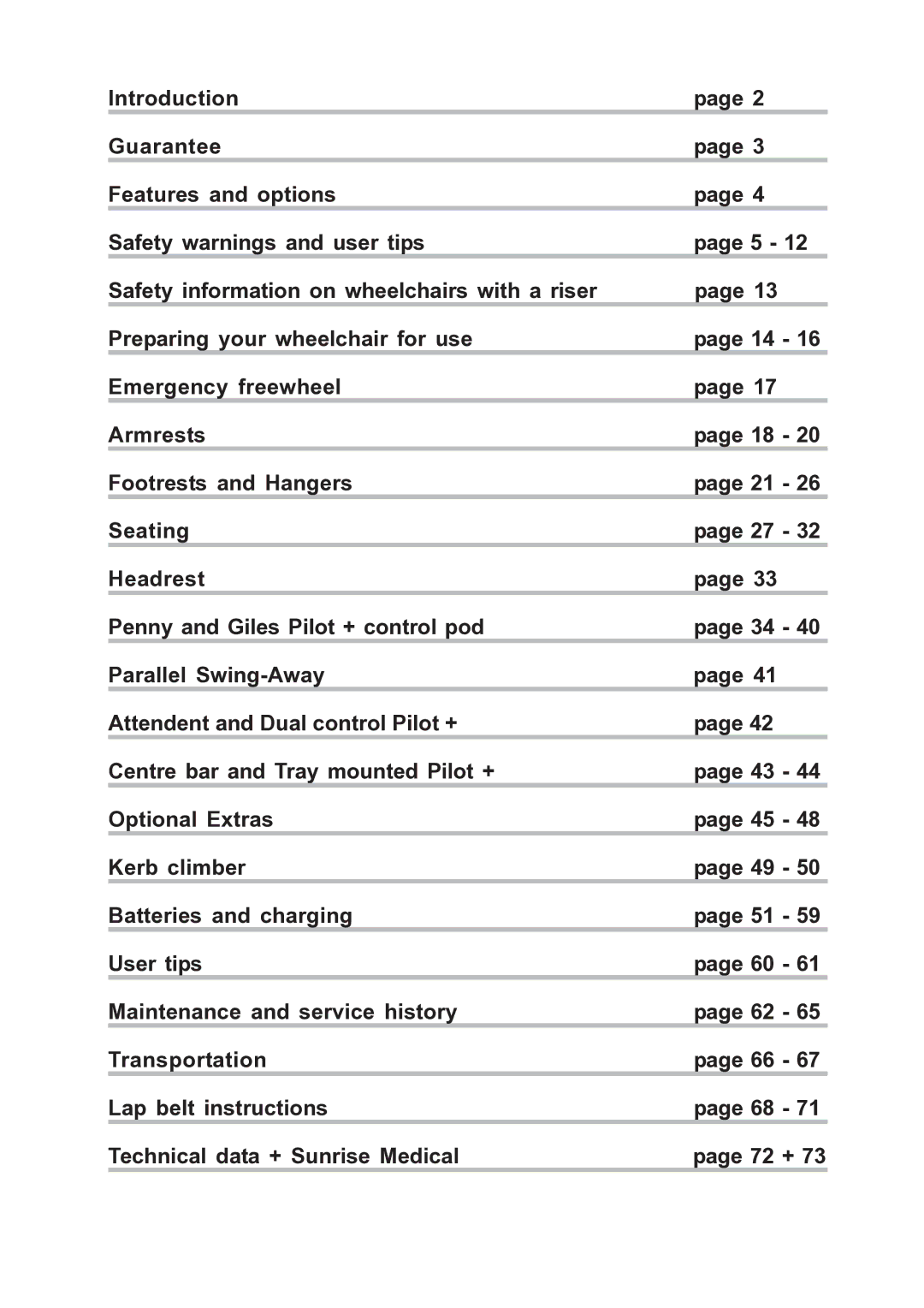 Sunrise Medical F55 owner manual 72 + 