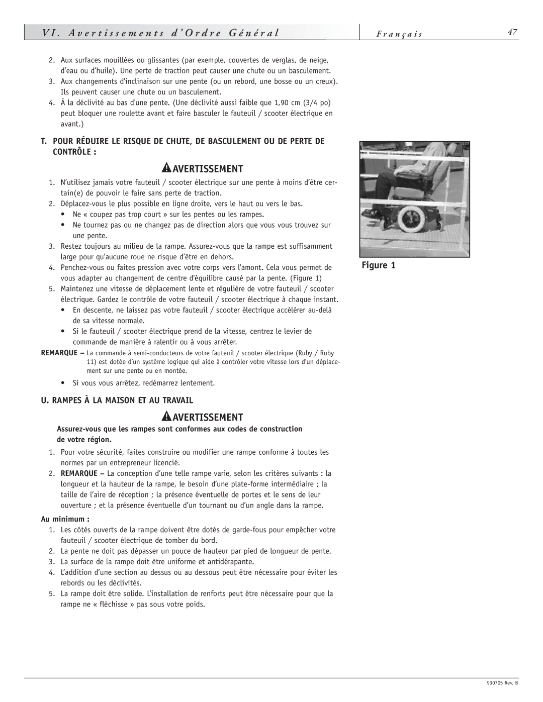 Sunrise Medical Ruby 11, Garnet instruction manual Rampes À LA Maison ET AU Travail, Au minimum 