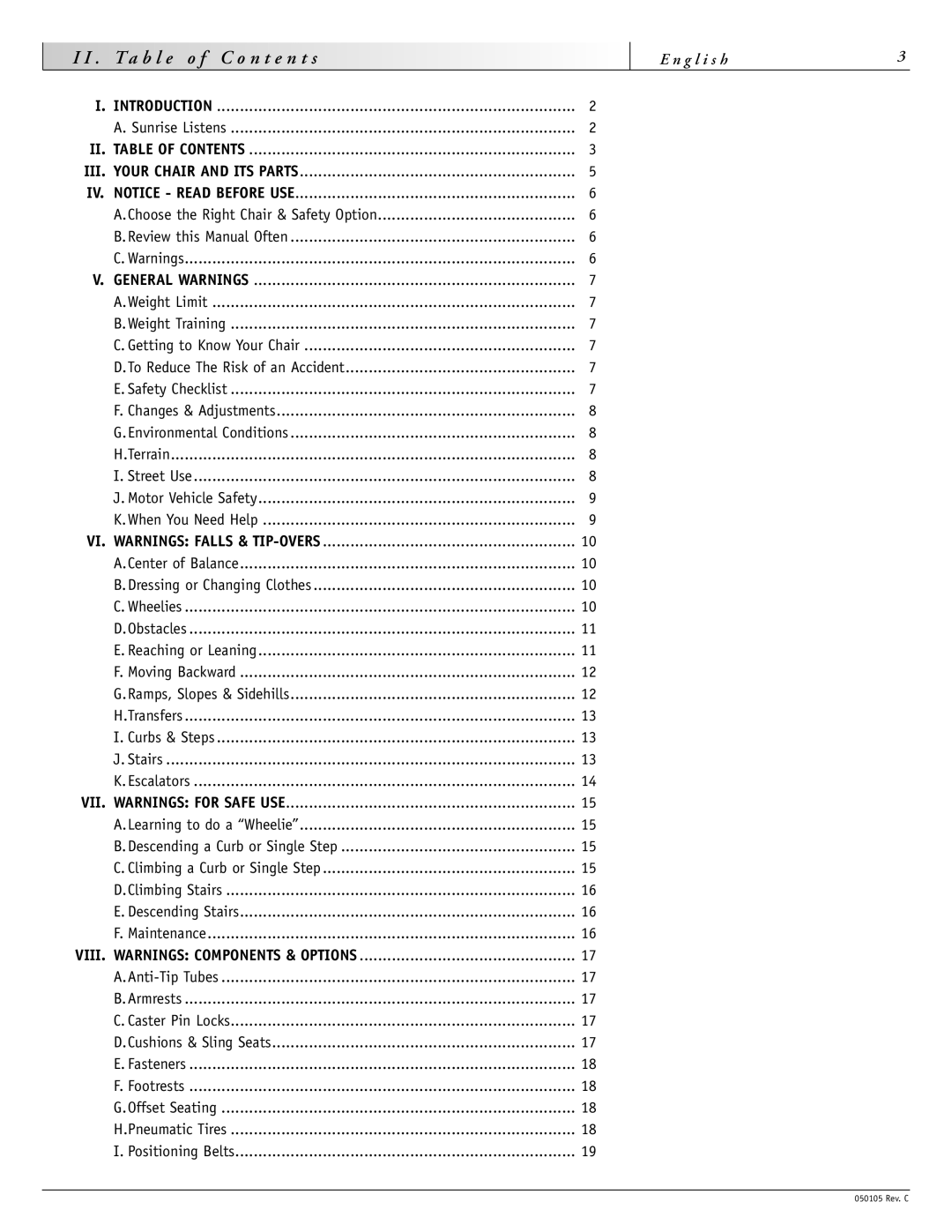 Sunrise Medical GT instruction manual N t s, G l i s h 