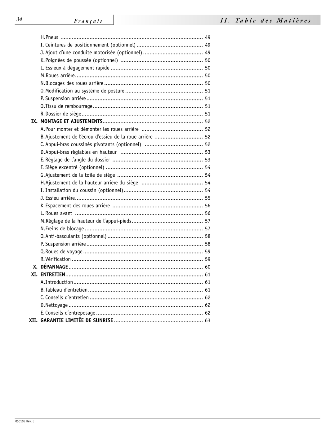 Sunrise Medical GT instruction manual R e s 