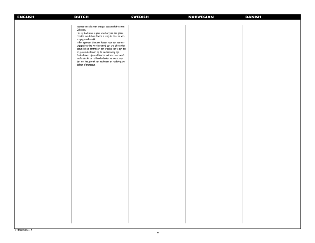 Sunrise Medical Jay GS instruction manual Voordat en nadat men overgaat tot aanschaf van een Gskussen 