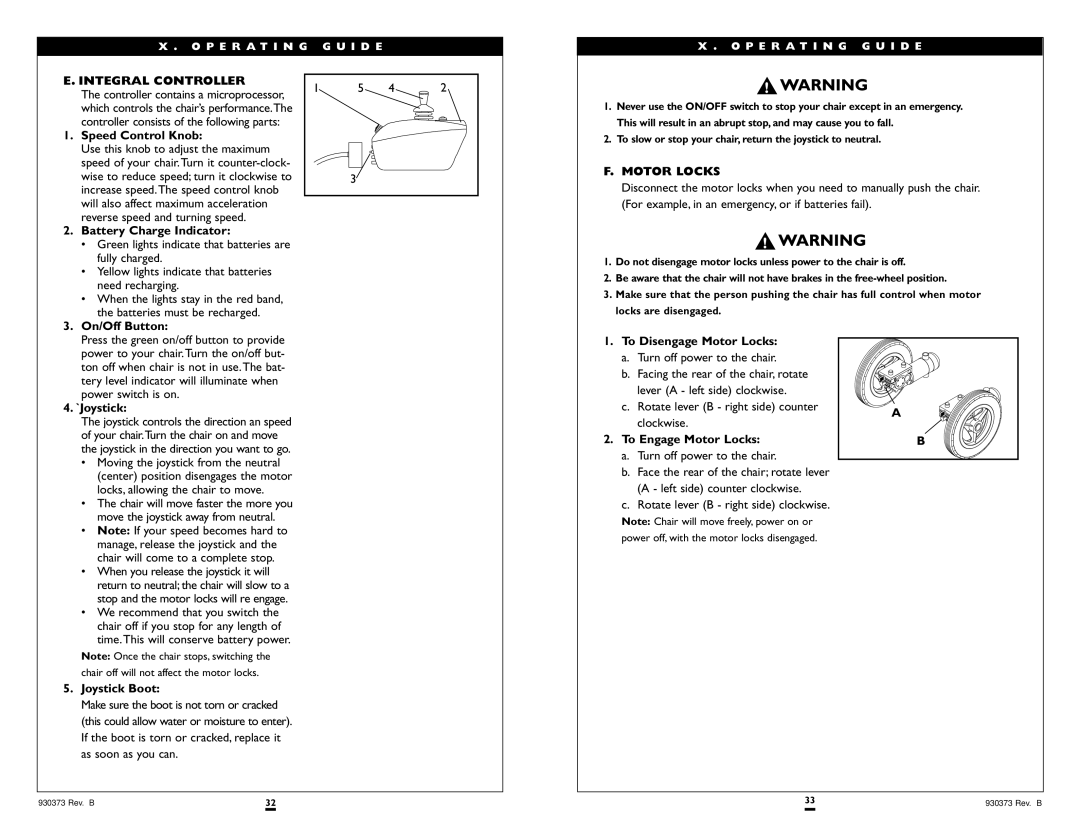 Sunrise Medical Quickie P120 instruction manual Integral Controller 