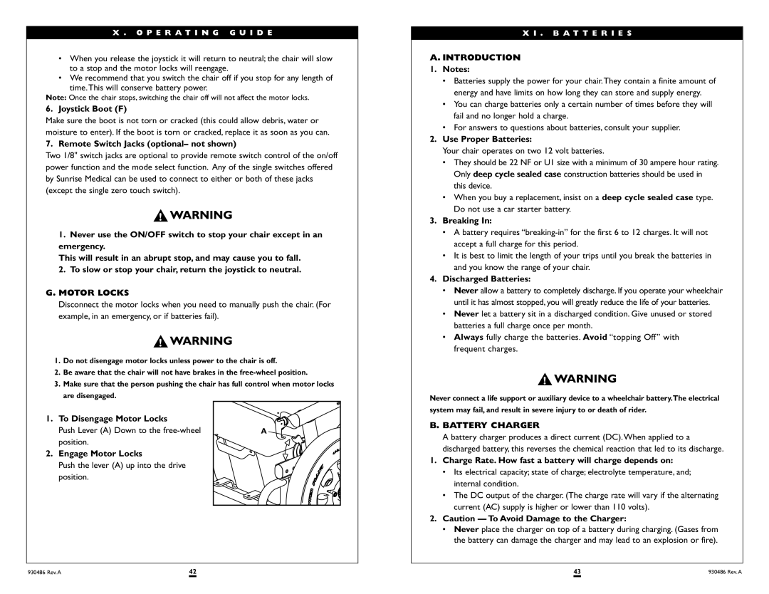 Sunrise Medical Quickie S-525 instruction manual Introduction, Battery Charger 