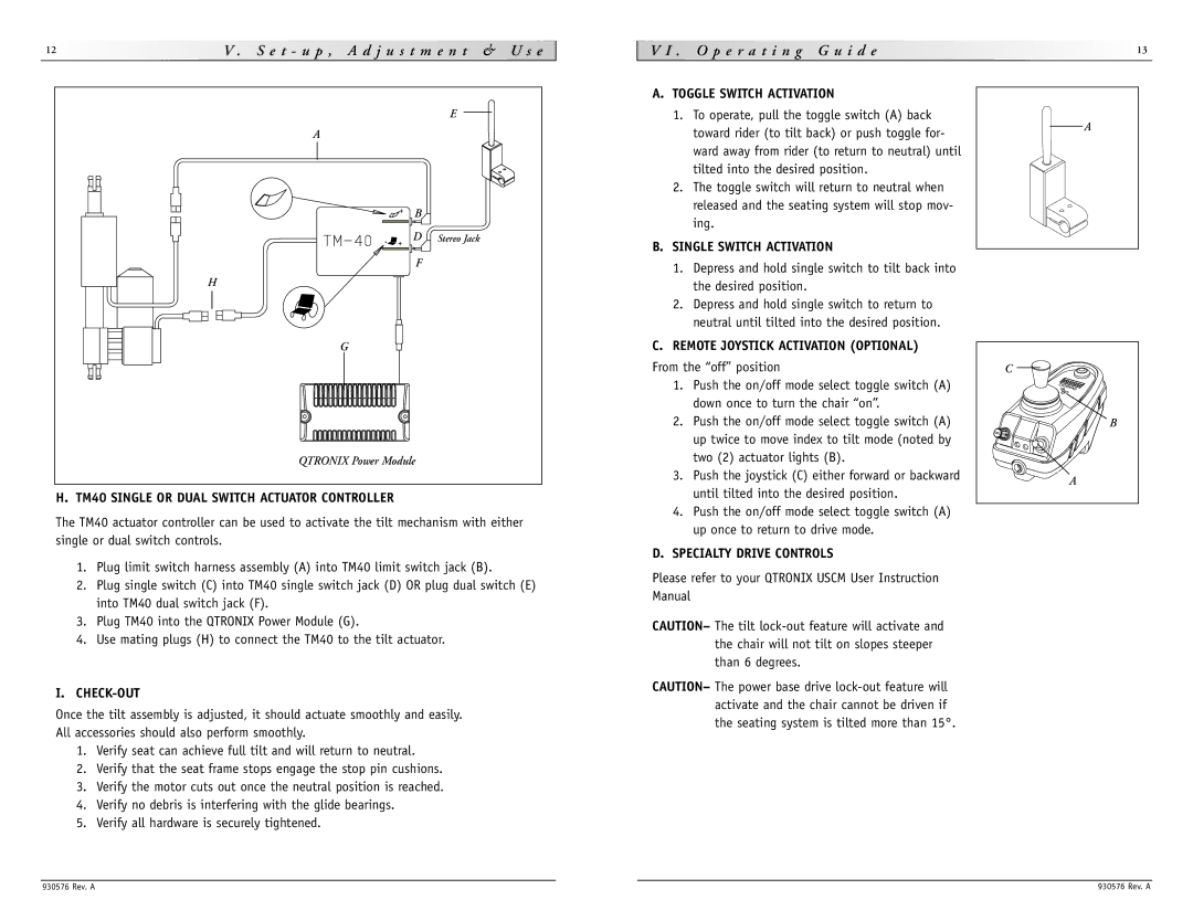 Sunrise Medical S-646 instruction manual O p e r a t i n g G u i d e 