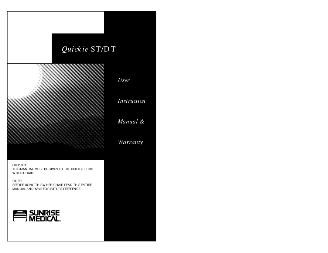 Sunrise Medical instruction manual Quickie ST/DT 