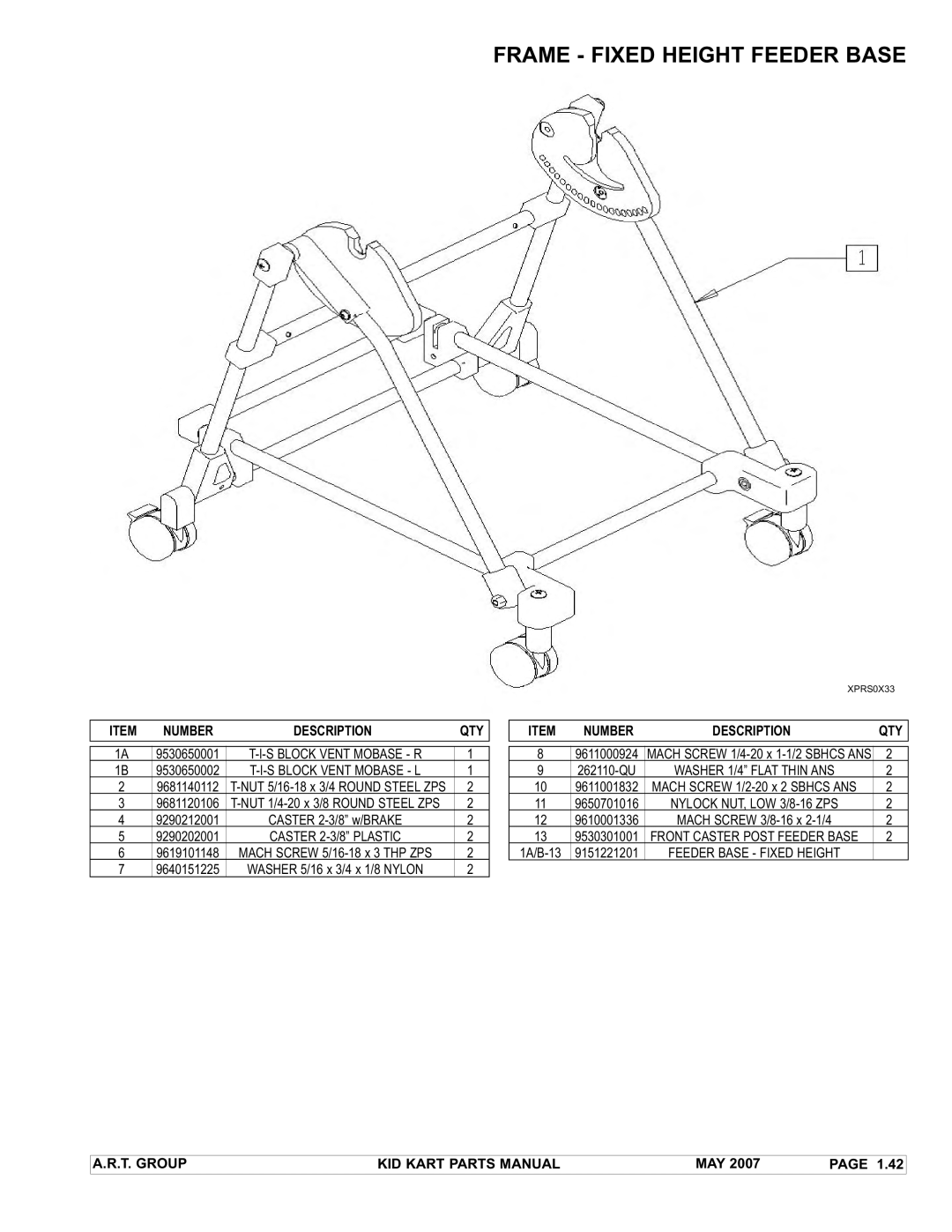 Sunrise Medical Stroller manual Frame Fixed Height Feeder Base 