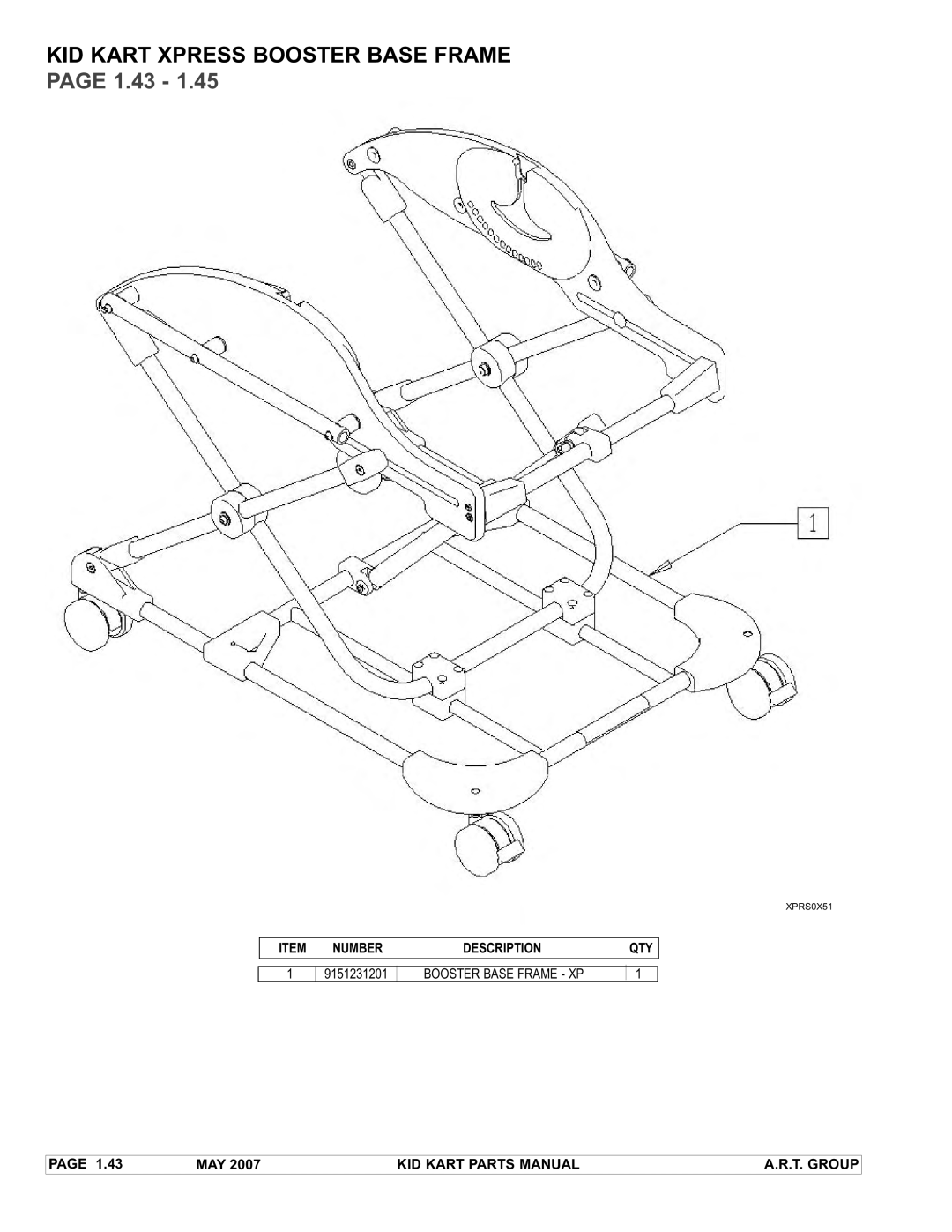 Sunrise Medical Stroller manual KID Kart Xpress Booster Base Frame, Booster Base Frame XP 